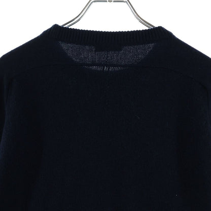 Saint Laurent Paris Cashmere Crew Neck Knit Sweater Navy — view 4