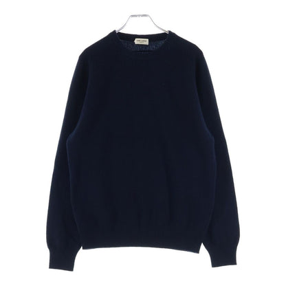 Saint Laurent Paris Cashmere Crew Neck Knit Sweater Navy