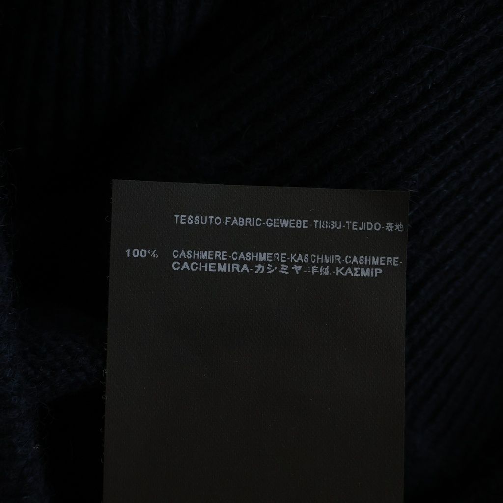 Saint Laurent Paris Cashmere Crew Neck Knit Sweater Navy — view 7