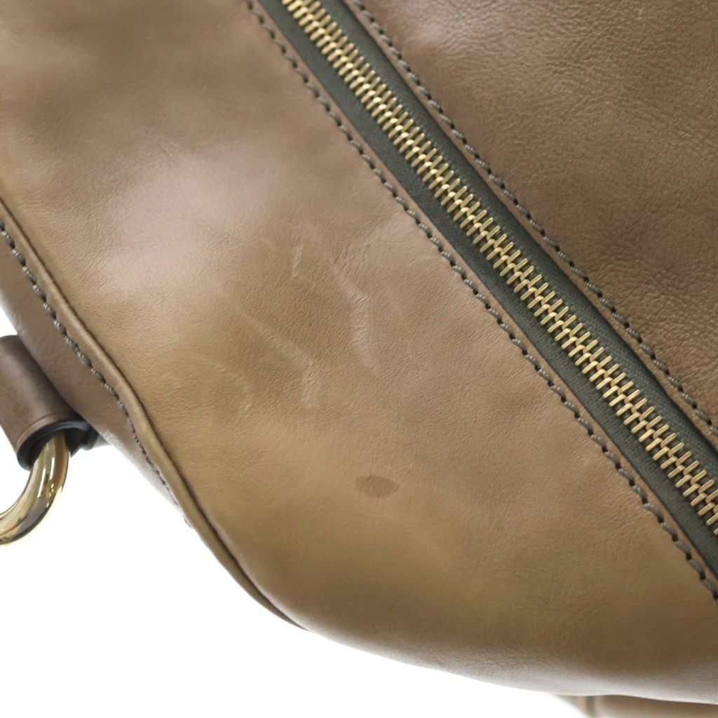 Celine Boogie Boston Bag Beige Brown Leather Gold — view 7