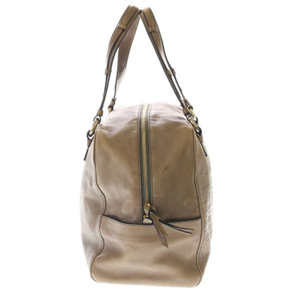 Celine Boogie Boston Bag Beige Brown Leather Gold — view 3
