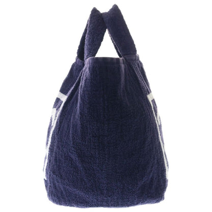 Chanel CC Beach Tote Terry Cloth Navy White — view 3