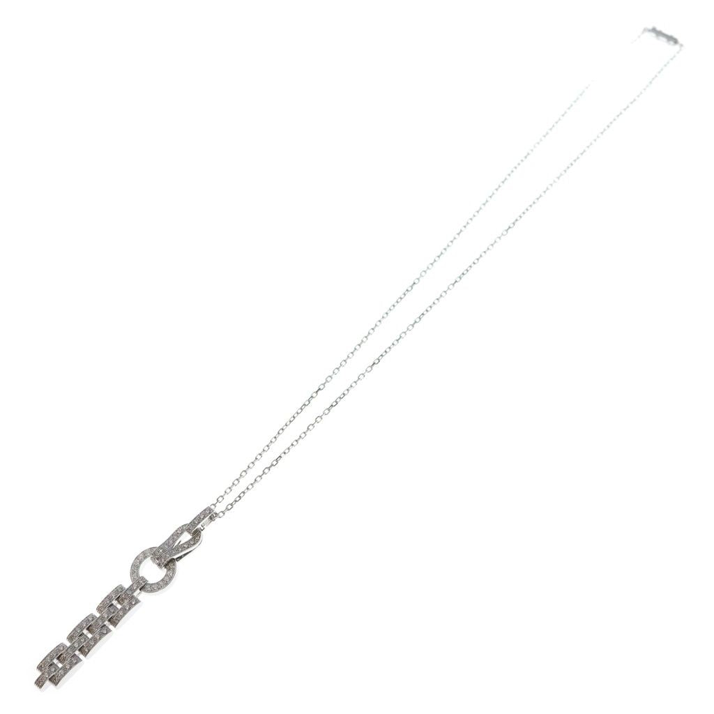 Cartier Agraph Necklace 18k White Gold Pave Diamond — view 2