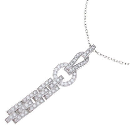 Cartier Agraph Necklace 18k White Gold Pave Diamond
