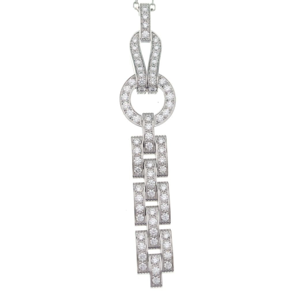 Cartier Agraph Necklace 18k White Gold Pave Diamond — view 3