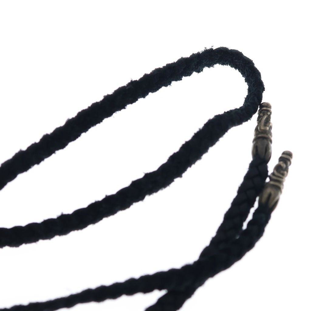 Chrome Hearts Leather Braid Scroll Necklace Black Silver — view 6