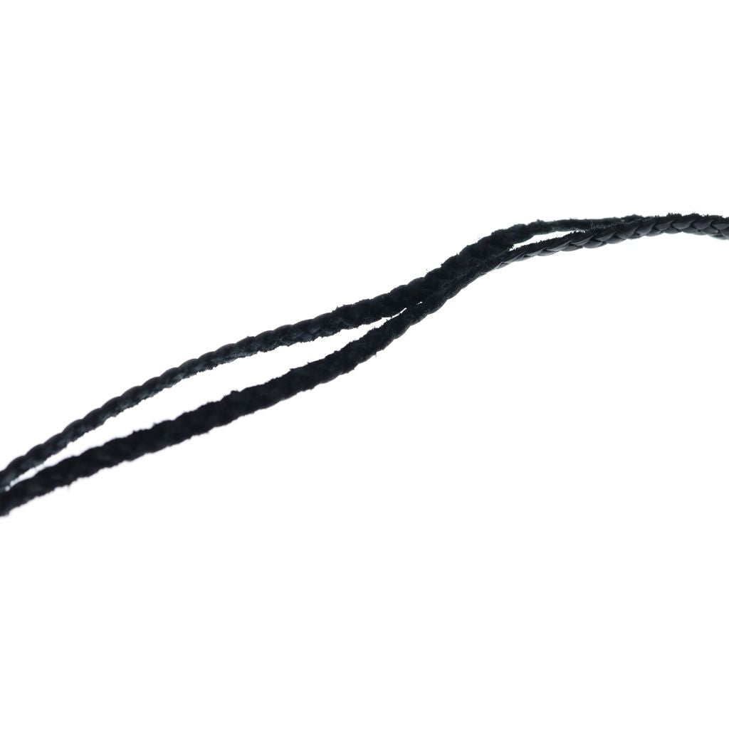 Chrome Hearts Leather Braid Scroll Necklace Black Silver — view 5