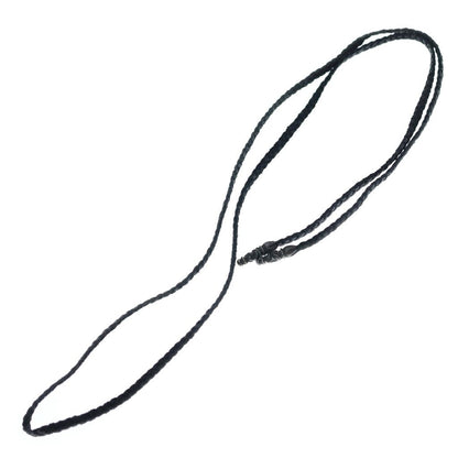 Chrome Hearts Leather Braid Scroll Necklace Black Silver — view 2