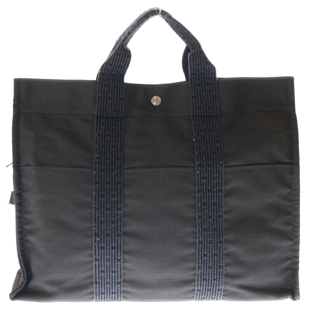 Hermes Her Line MM Tote Canvas Gray Silver