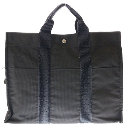 Hermes Her Line MM Tote Canvas Gray Silver
