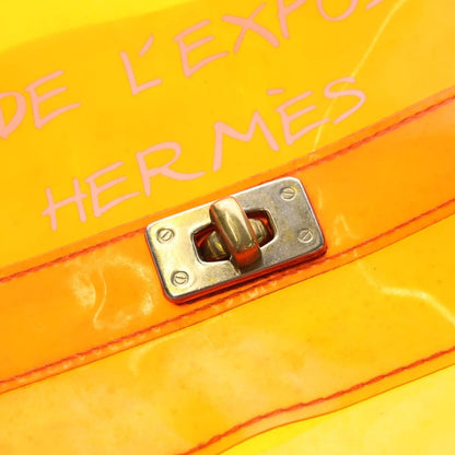 Hermes Vinyl Kelly Handbag Orange Enamel — view 6