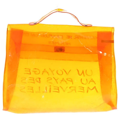Hermes Vinyl Kelly Handbag Orange Enamel — view 2