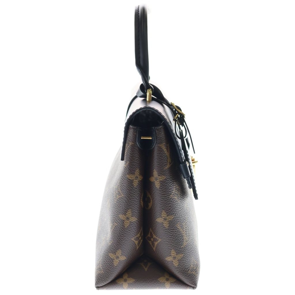 Louis Vuitton Monogram One Handle Flap Bag Handbag Black Brown Leather Gold — view 3