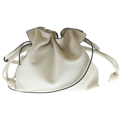 Loewe Anagram Flamenco Clutch Shoulder Bag Drawstring White Nappa Leather — view 2