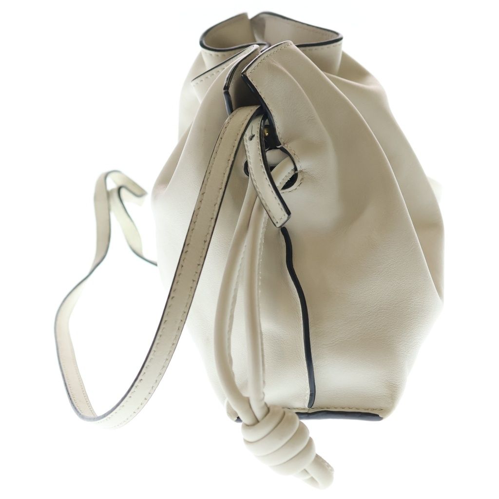 Loewe Anagram Flamenco Clutch Shoulder Bag Drawstring White Nappa Leather — view 3