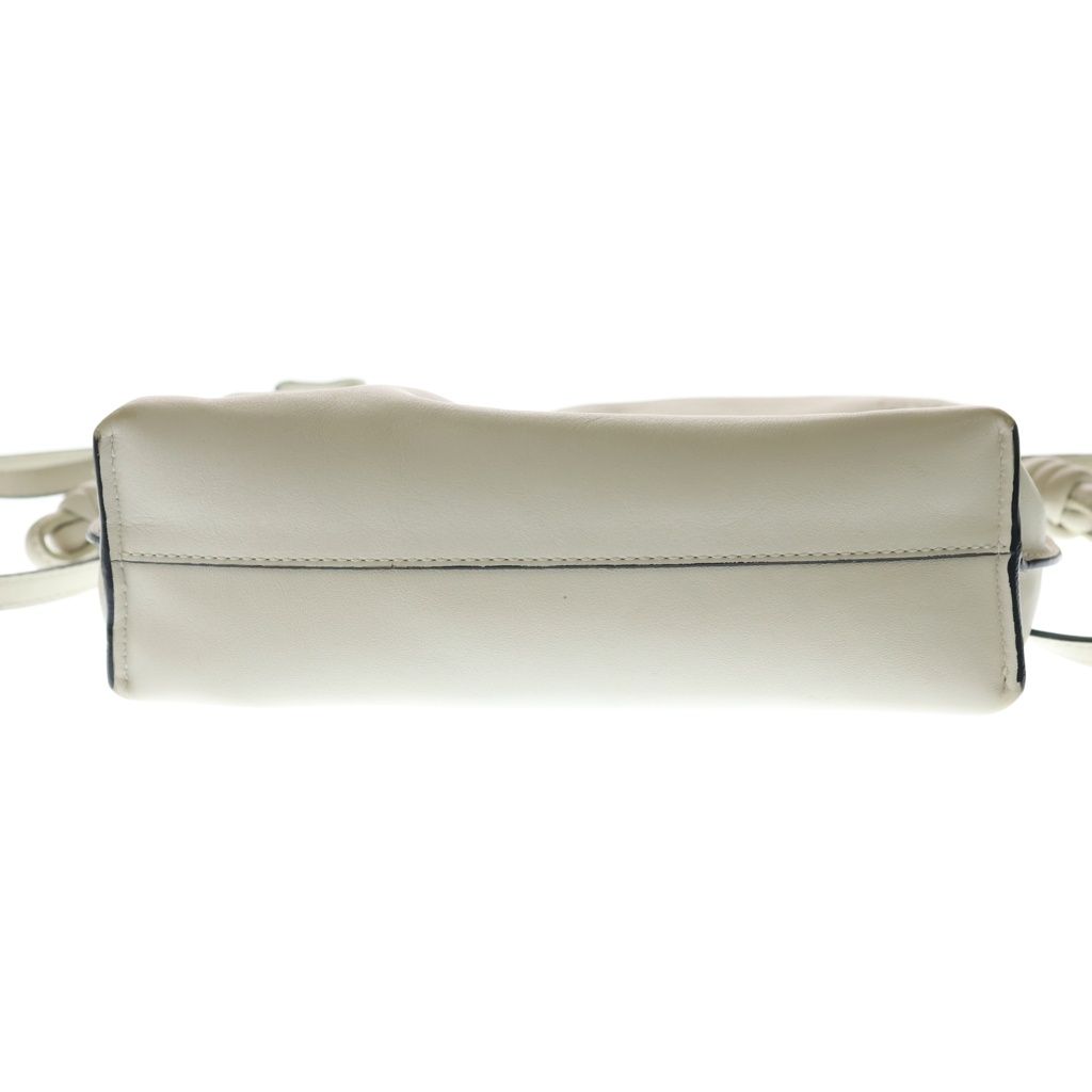 Loewe Anagram Flamenco Clutch Shoulder Bag Drawstring White Nappa Leather — view 5