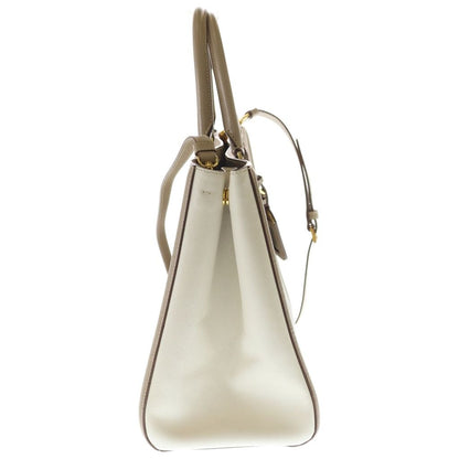Prada Galleria 2-Way Shoulder Bag Beige Ivory Leather Gold — view 3