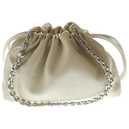 Loewe Flamenco Bath Shoulder Bag Chain White Leather Silver — view 2