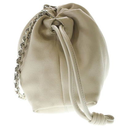 Loewe Flamenco Bath Shoulder Bag Chain White Leather Silver — view 3