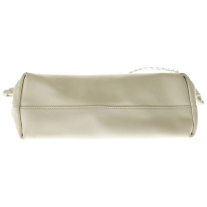 Loewe Flamenco Bath Shoulder Bag Chain White Leather Silver — view 6