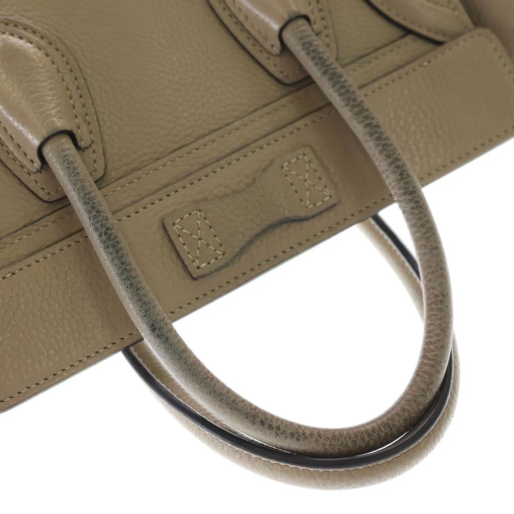 Celine Luggage Nano 2-Way Shoulder Bag Tote Beige Leather Silver — view 7