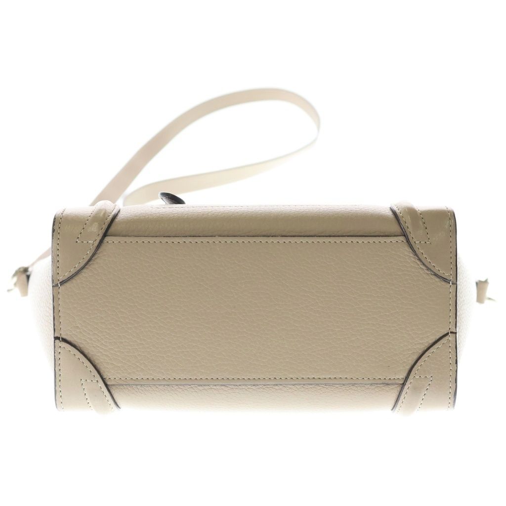 Celine Luggage Nano 2-Way Shoulder Bag Tote Beige Leather Silver — view 5