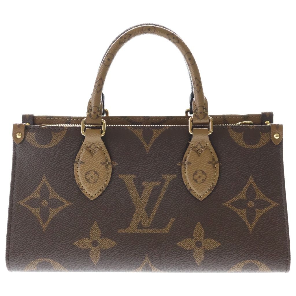 Louis Vuitton Monogram Giant Reverse On The Go East West Handbag Brown Leather