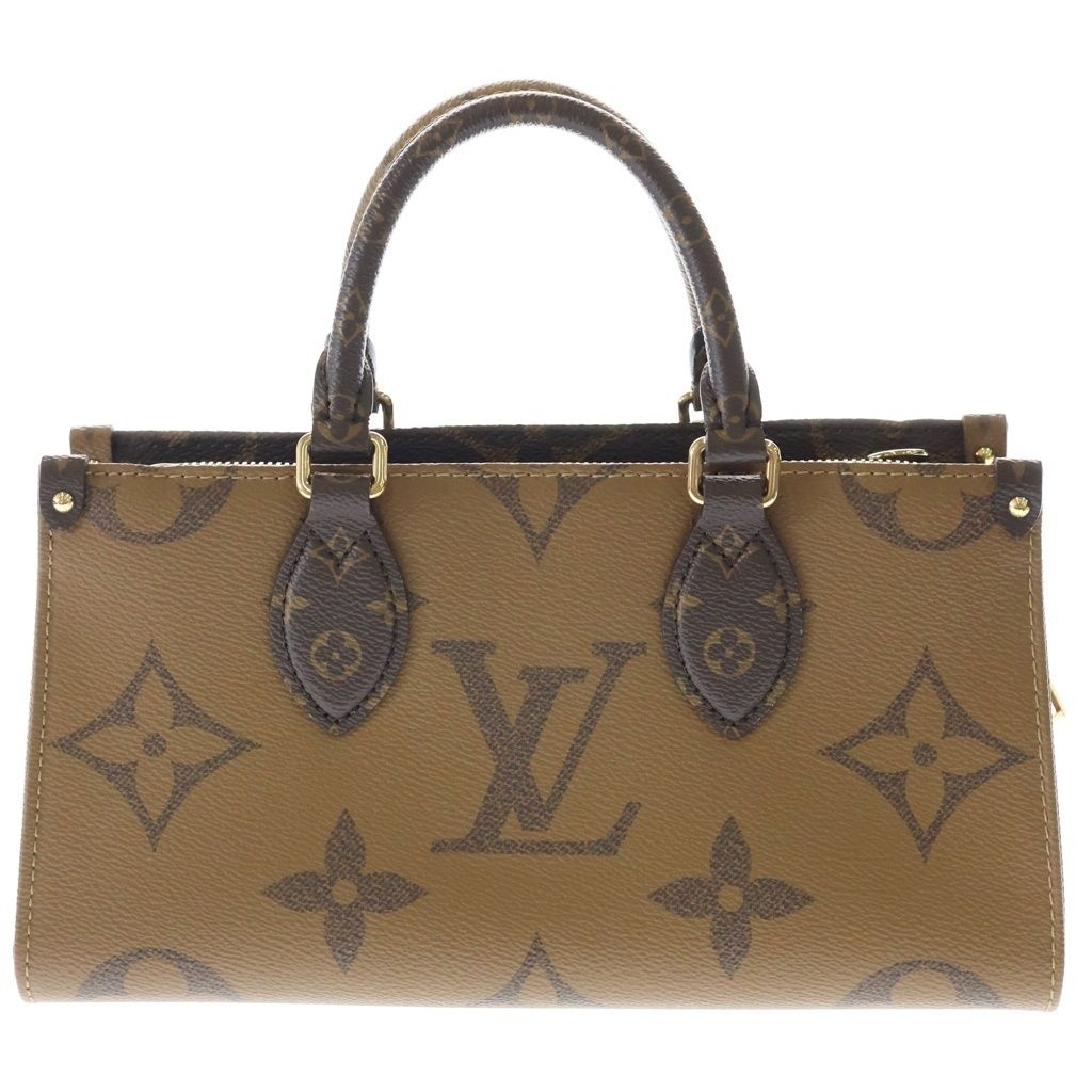 Louis Vuitton Monogram Giant Reverse On The Go East West Handbag Brown Leather — view 2