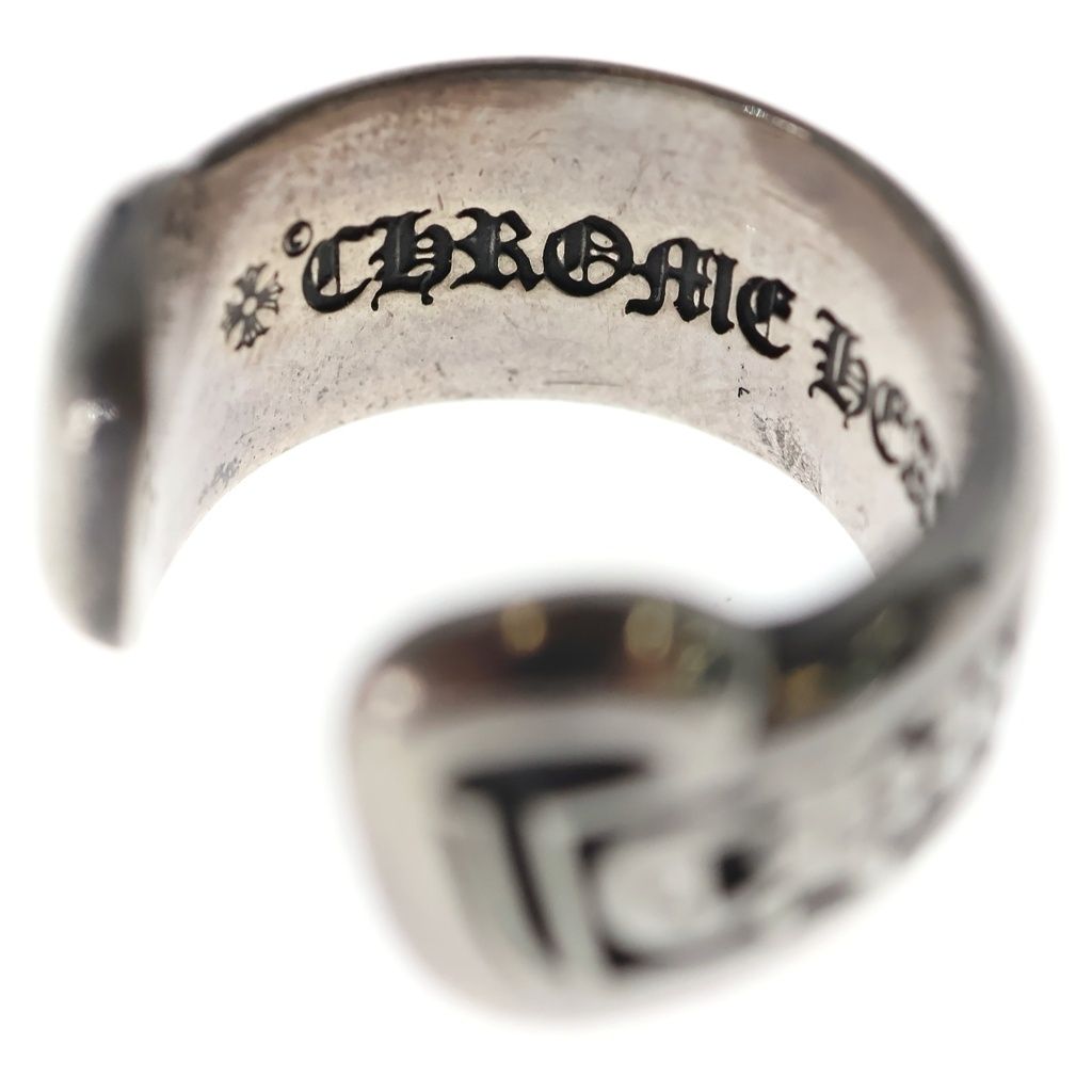 Chrome Hearts SM Scroll Label Small Ring Silver — view 5