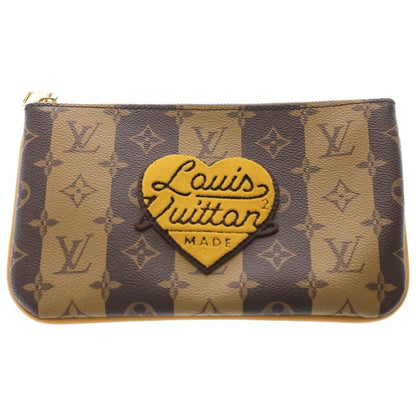 Louis Vuitton Monogram Stripe Trio Messenger Pouch Only Brown Leather