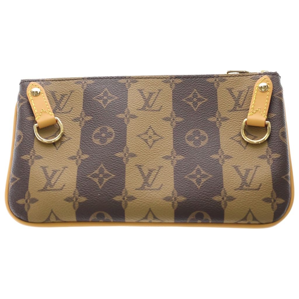Louis Vuitton Monogram Stripe Trio Messenger Pouch Only Brown Leather — view 2