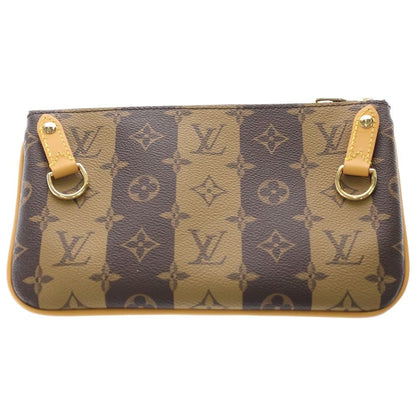 Louis Vuitton Monogram Stripe Trio Messenger Pouch Only Brown Leather — view 2