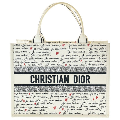 Dior Am le Book Tote White Red Canvas