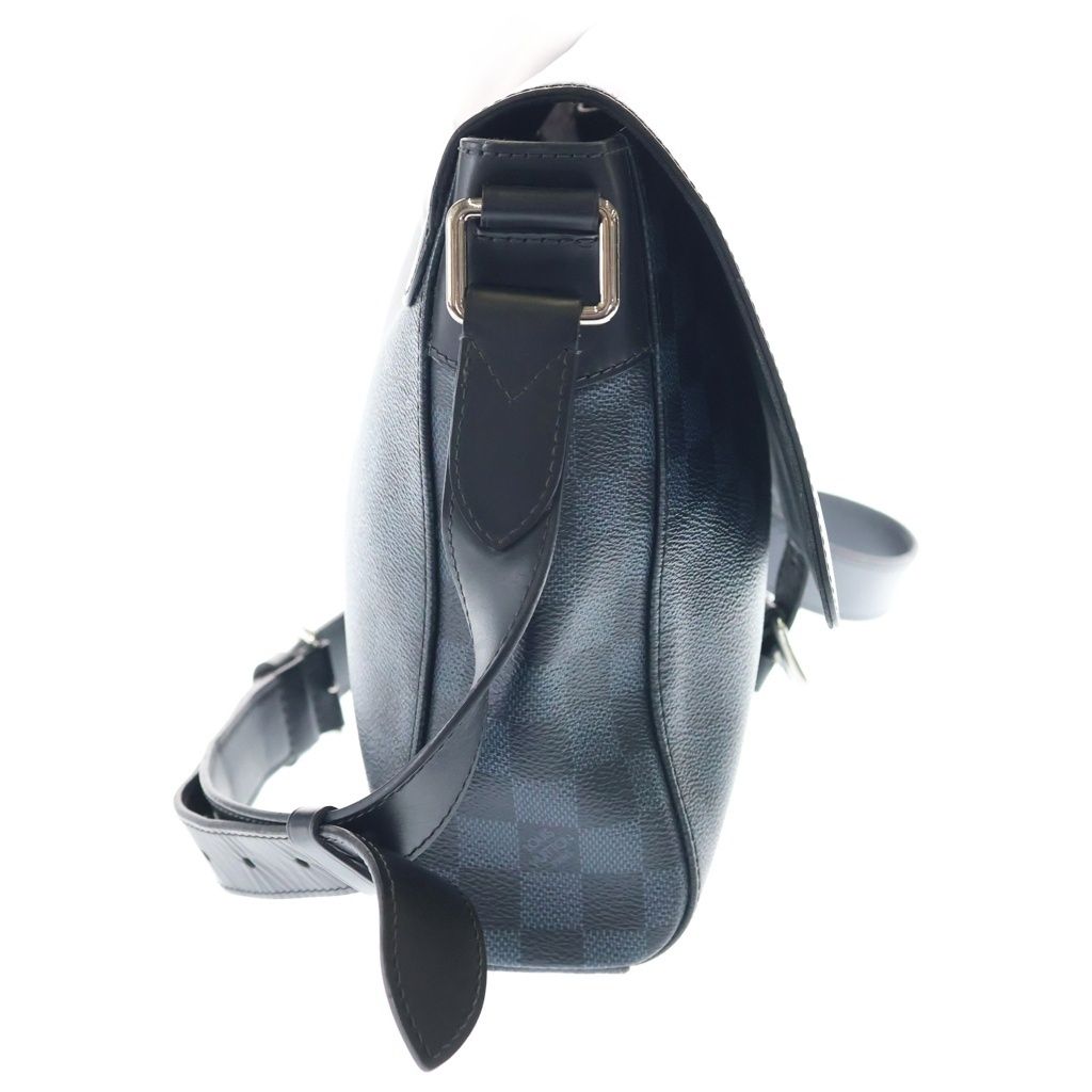 Louis Vuitton Damier Cobalt New Port Messenger Shoulder Bag Navy Leather Silver — view 3