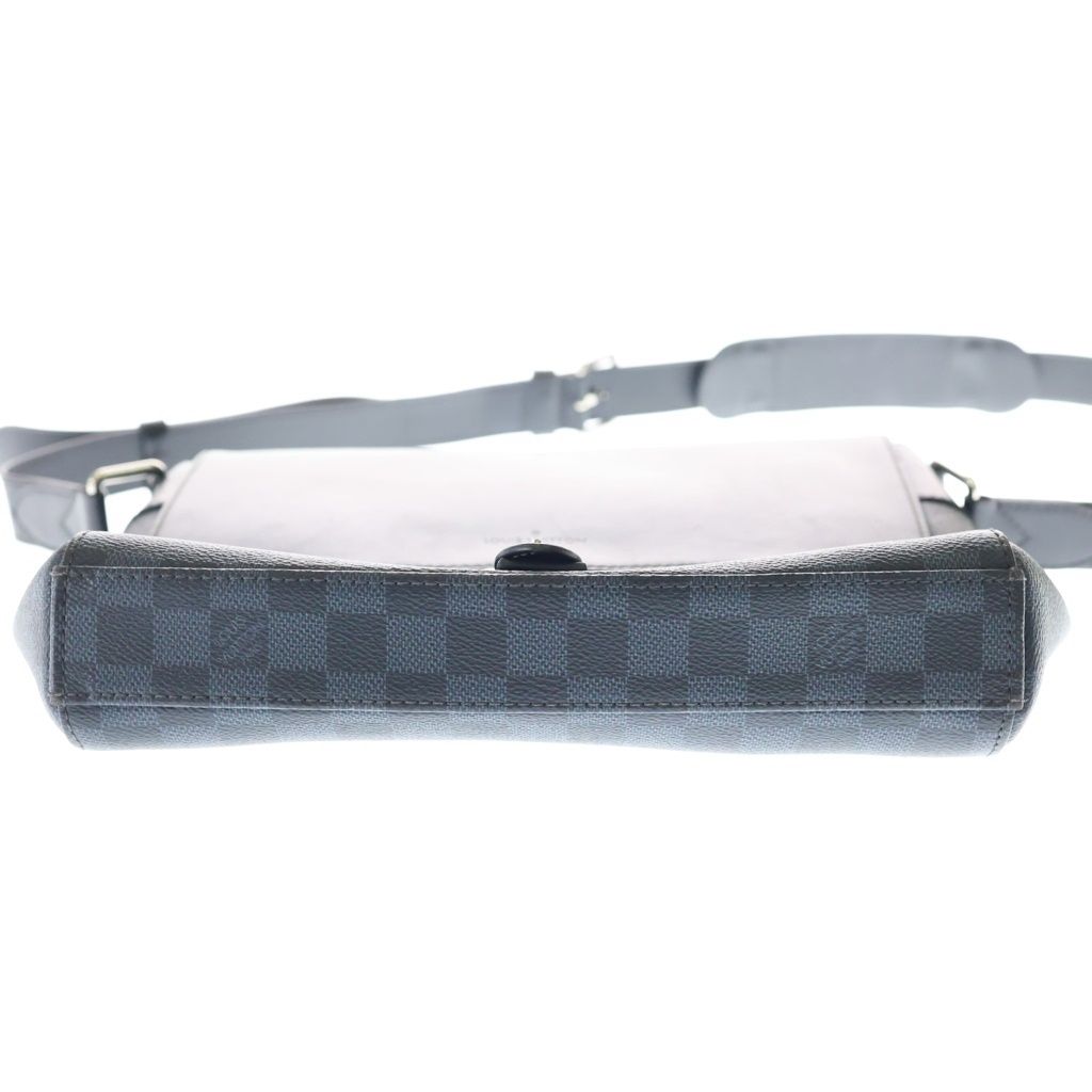 Louis Vuitton Damier Cobalt New Port Messenger Shoulder Bag Navy Leather Silver — view 5