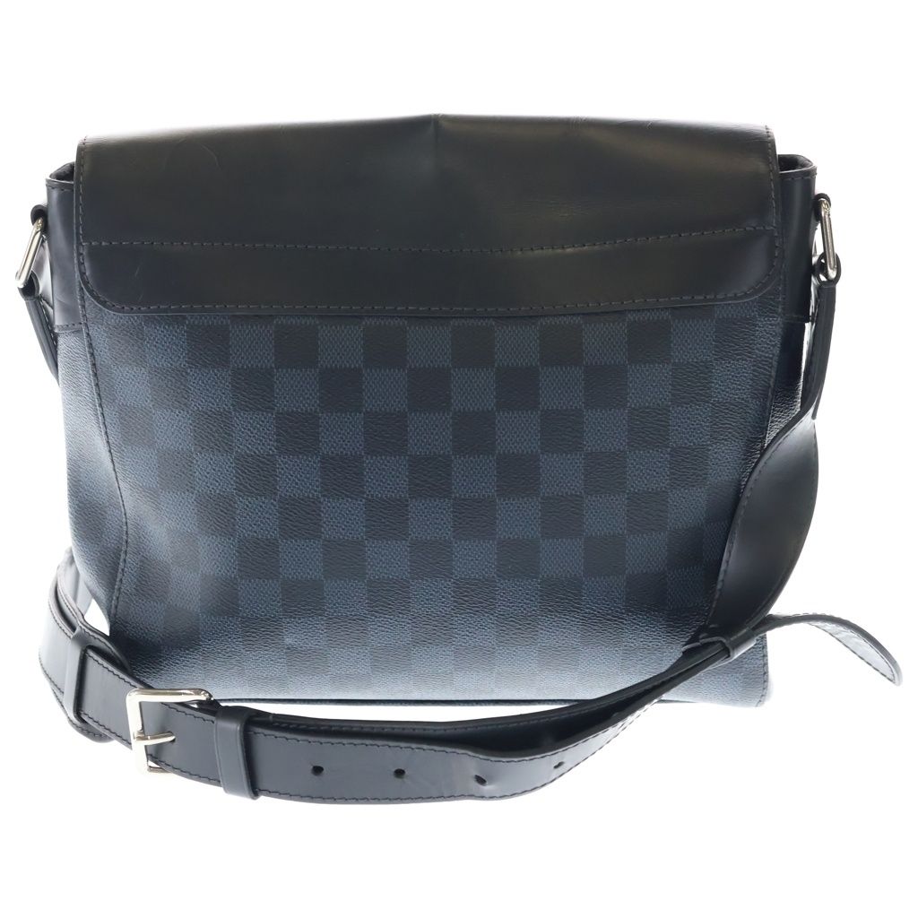 Louis Vuitton Damier Cobalt New Port Messenger Shoulder Bag Navy Leather Silver — view 2