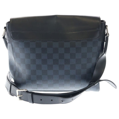 Louis Vuitton Damier Cobalt New Port Messenger Shoulder Bag Navy Leather Silver — view 2