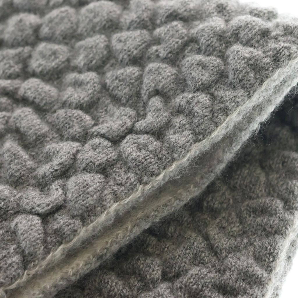 Chanel CC Logo Shawl Gray Cashmere Silk Scarf — view 6
