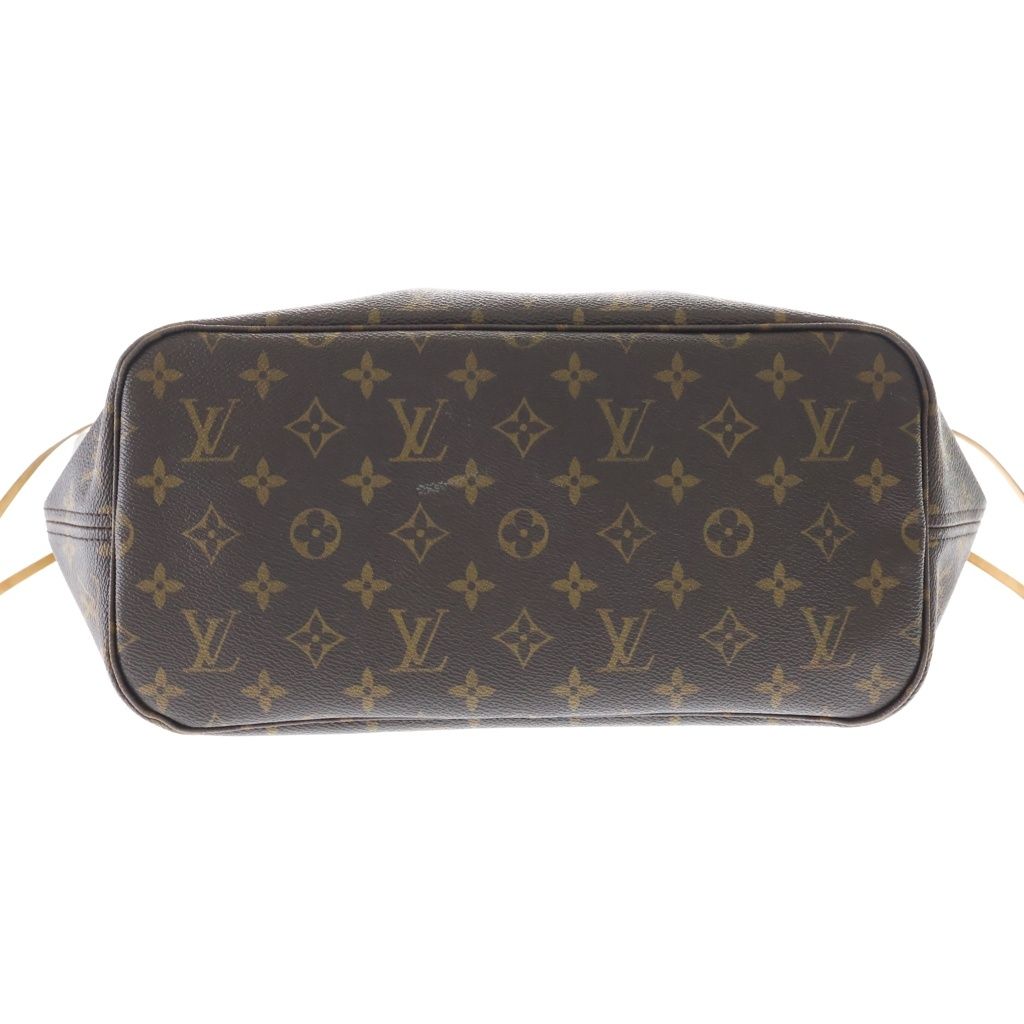 Louis Vuitton Monogram Neverfull MM Tote Brown Leather Gold — view 5