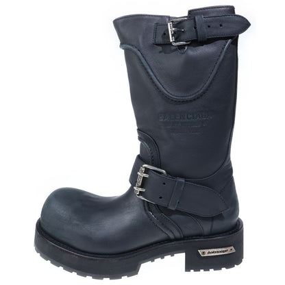 Balenciaga Venom Boots Processed High Cut Leather Engineer Black