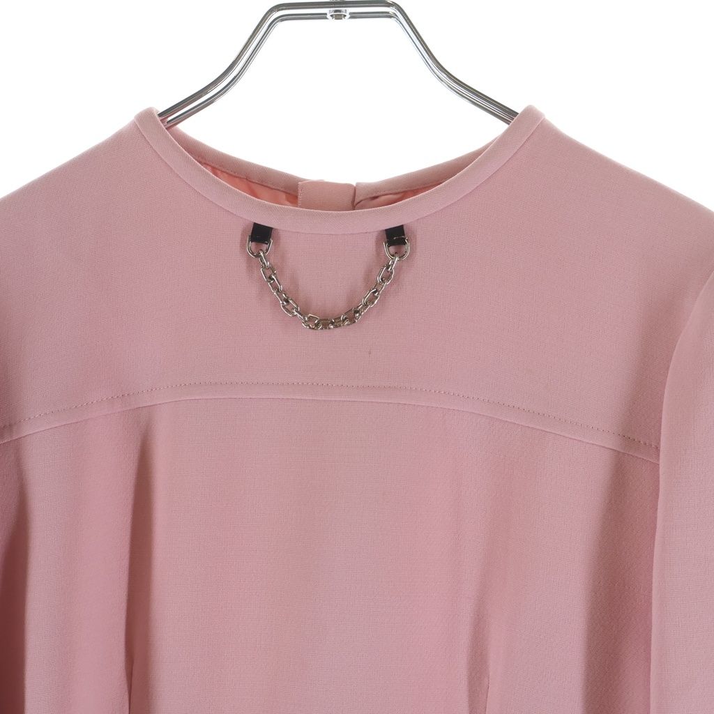 Louis Vuitton Knee Length Front Chain Long Sleeve Dress Pink 34 — view 3