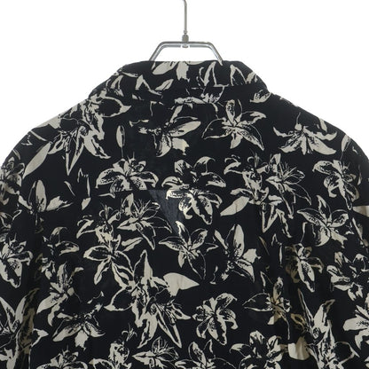 Celine Flower Allover Print Rayon Open Color Hawaiian Short Sleeve Shirt Black — view 4