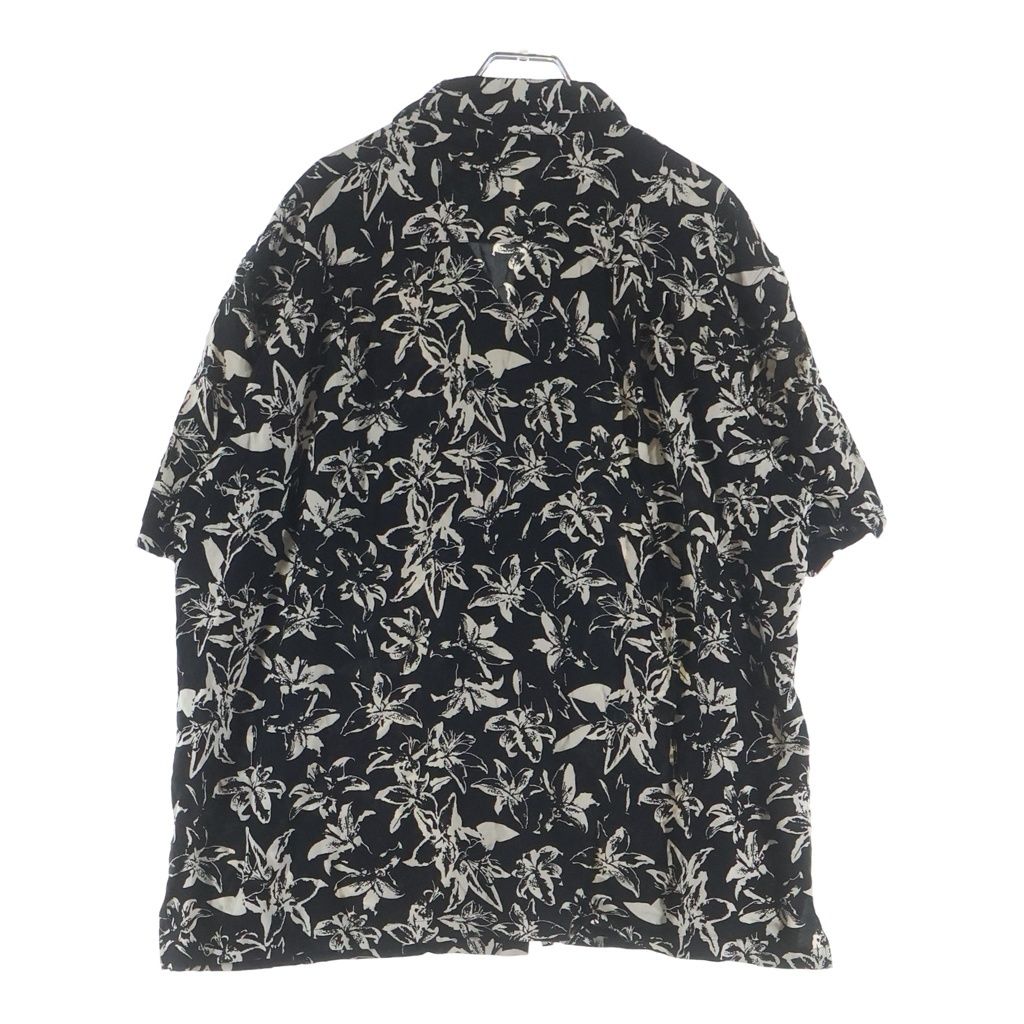 Celine Flower Allover Print Rayon Open Color Hawaiian Short Sleeve Shirt Black — view 2