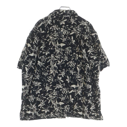 Celine Flower Allover Print Rayon Open Color Hawaiian Short Sleeve Shirt Black — view 2