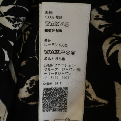 Celine Flower Allover Print Rayon Open Color Hawaiian Short Sleeve Shirt Black — view 8