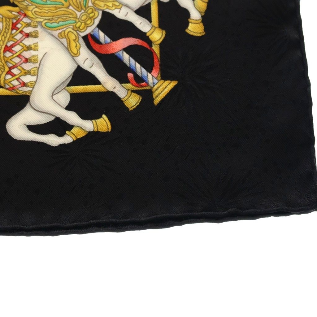Hermes Carre 90 Luna Park Silk Scarf Black — view 3