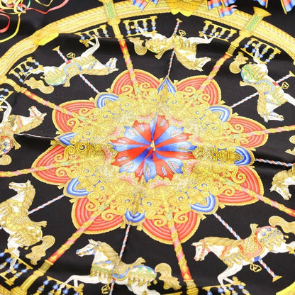 Hermes Carre 90 Luna Park Silk Scarf Black — view 5