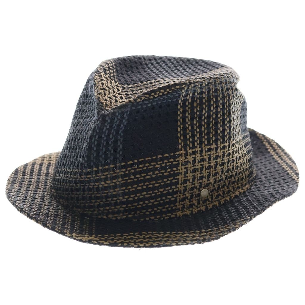 Hermes Travis Hat Straw Hat Beige Black Raffia