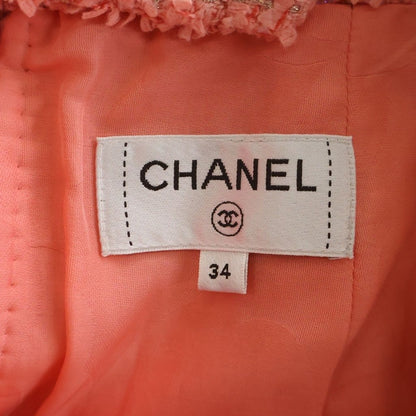 Chanel Tweed Skirt Coral Pink 34 — view 6
