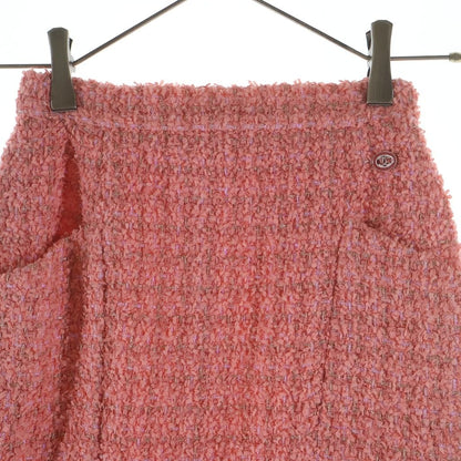 Chanel Tweed Skirt Coral Pink 34 — view 3